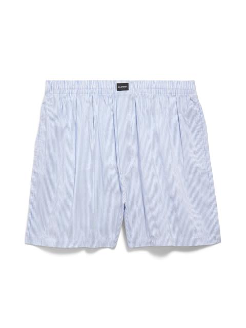 Men's Stripes Boxer Swim Shorts in Blue/white