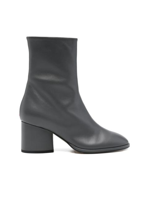 block-heel leather ankle boots