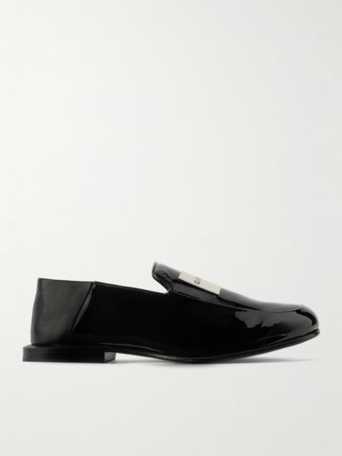 Collapsible-heel Appliquéd Patent-leather Loafers