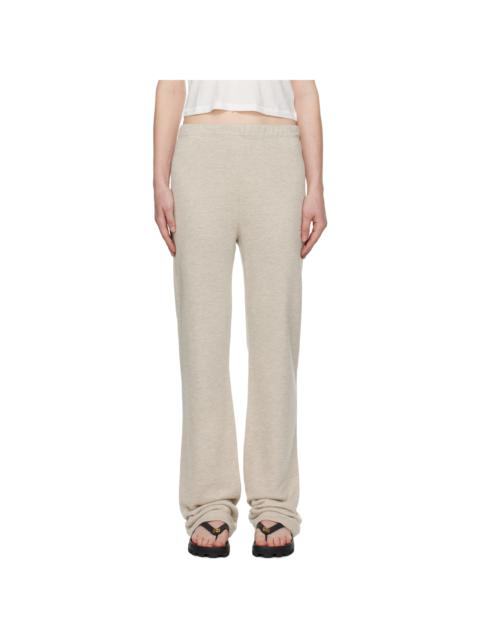 Beige Straight Leg Sweatpants