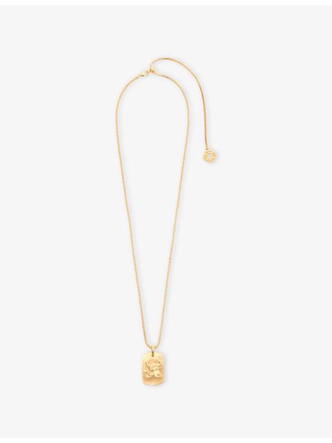 Zodiac-Plaque Metal Necklace