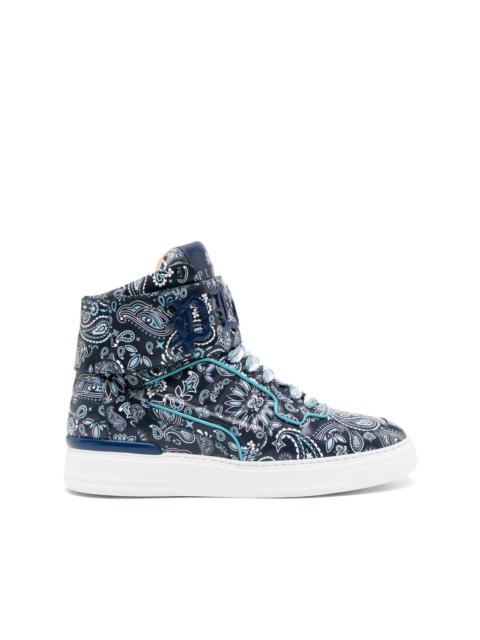 paisley-print hi-top sneakers