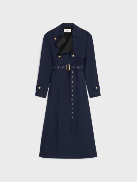 tux trench coat IN COTTON AND WOOL GABARDINE