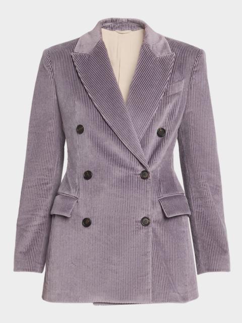 Double-Breasted Corduroy Blazer