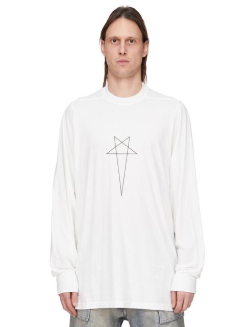 White Crewneck T-shirt With Logo Print On The Front In Cotton Man