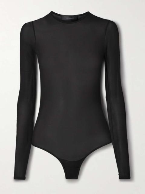 Stretch-jersey thong bodysuit Black