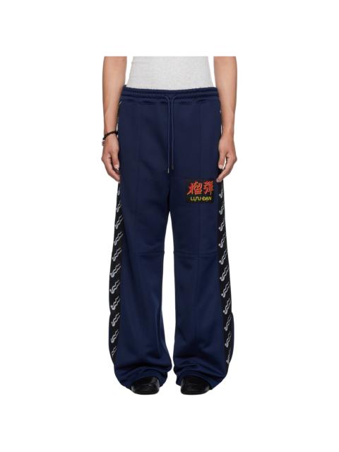 Navy Stacked Track Sweatpants