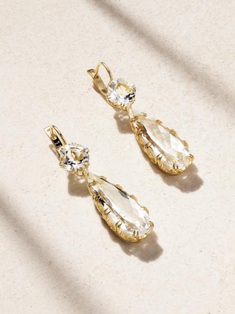Crown 18-karat Gold Topaz Earrings