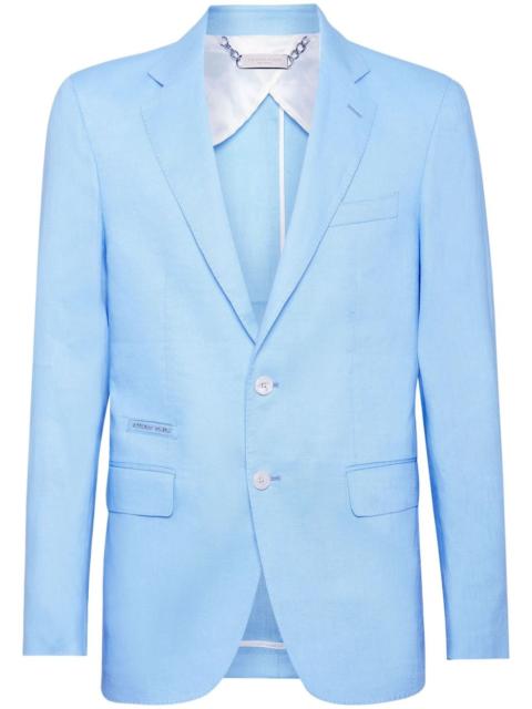 single-breasted linen blazer