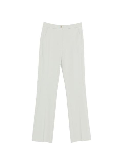 buttoned straight trousers