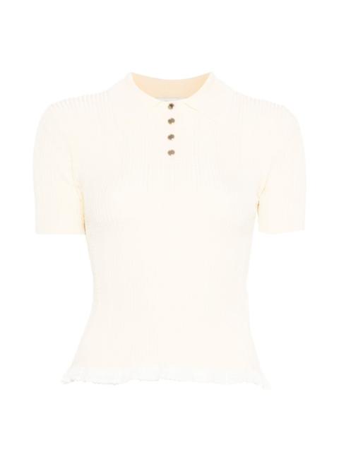 lace-detail polo shirt