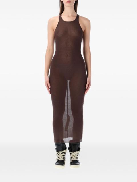 sleeveless crew-neck midi dress