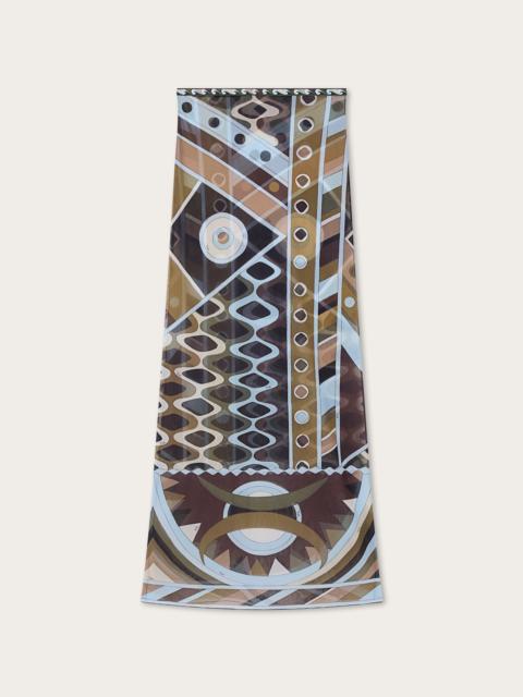 VIVARA PRINT LONG TULLE SKIRT