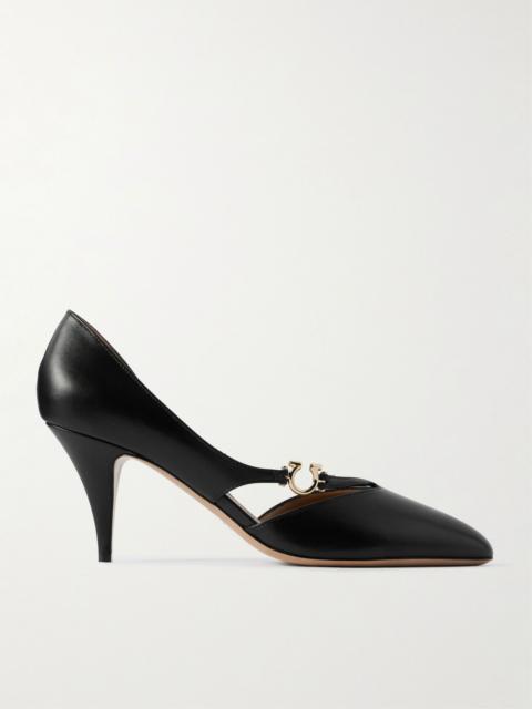 Moreen embellished leather pumps Black