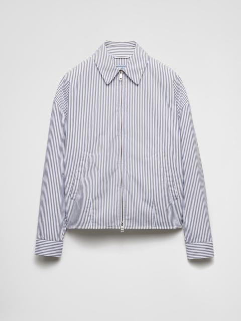 Striped poplin blouson jacket