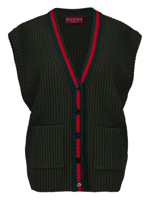 buttoned V-neck vest