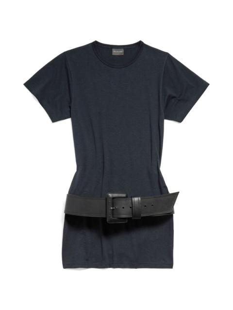 Women's Fitted T-shirt Dress in Faded Black