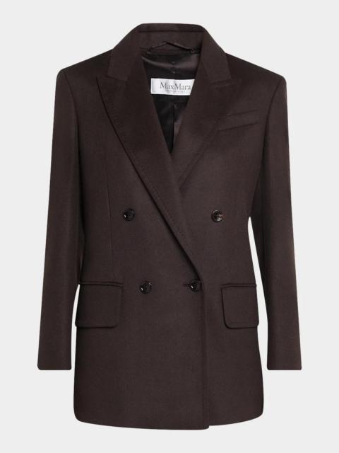Olimpia Brushed Wool Double-Breasted Blazer Jacket