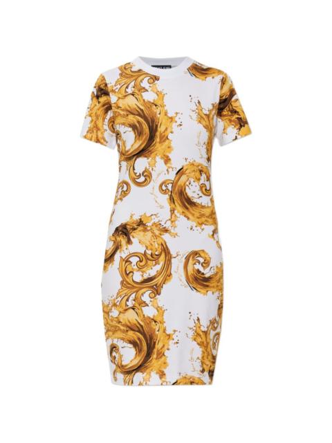 Barocco-print mini dress