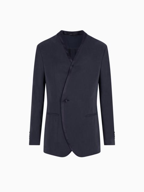 UPTON LINE SILK-BLEND TUXEDO JACKET