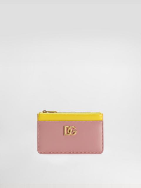 Calfskin card holder with DG logo