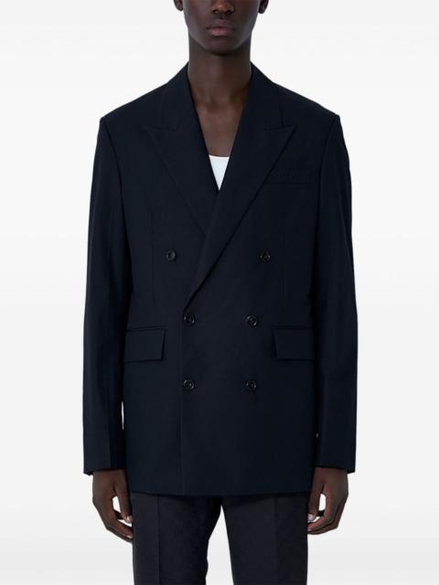 double-breasted notched-lapel blazer