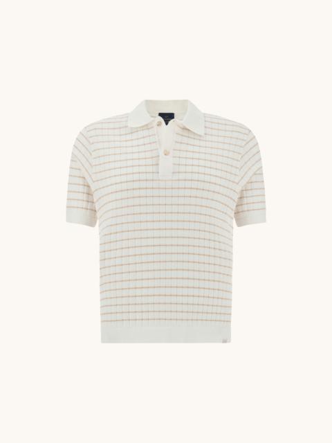 POLO IN PIUMA COTTON WITH STRIPED PATTERN