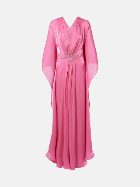 Embellished draped kaftan
