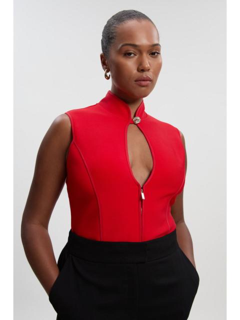 Plus Size Figure Form Bandage Sleeveless Knit Top