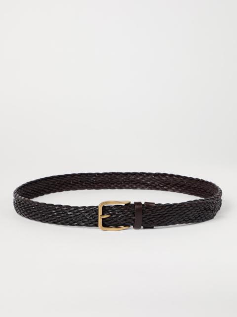 Braided calfskin belt