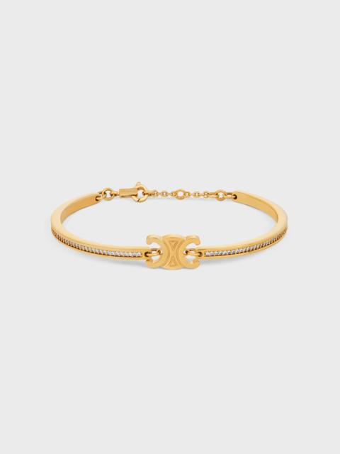 Triomphe Articulated Sparkle Bracelet in Strass and Brass with Gold Finish