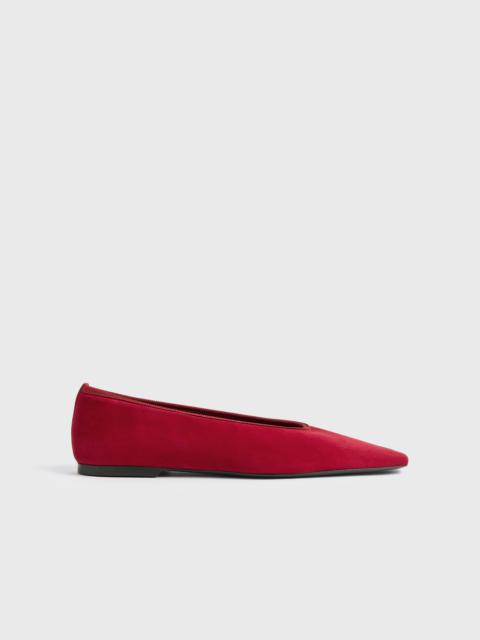 Minimalist suede ballerinas scarlet
