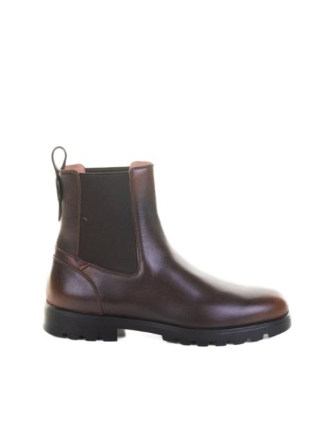 elastic-panelled leather boots