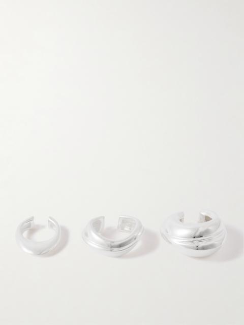 Set Of Three Silver-plated Ear Cuffs