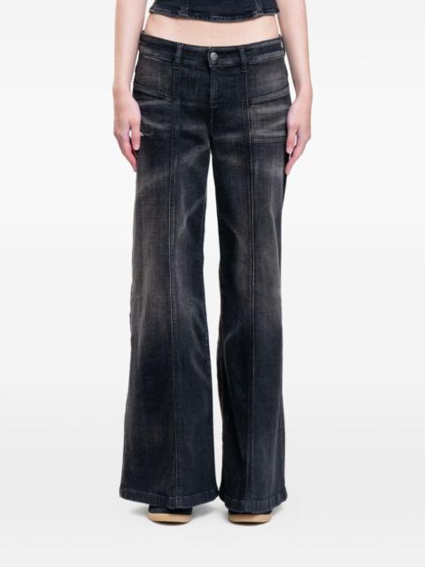 wide-leg high-waisted jeans