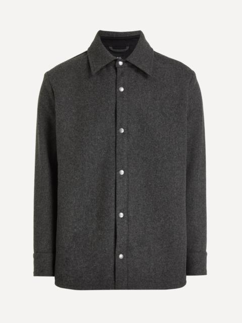 Snap-Button Wool Overshirt