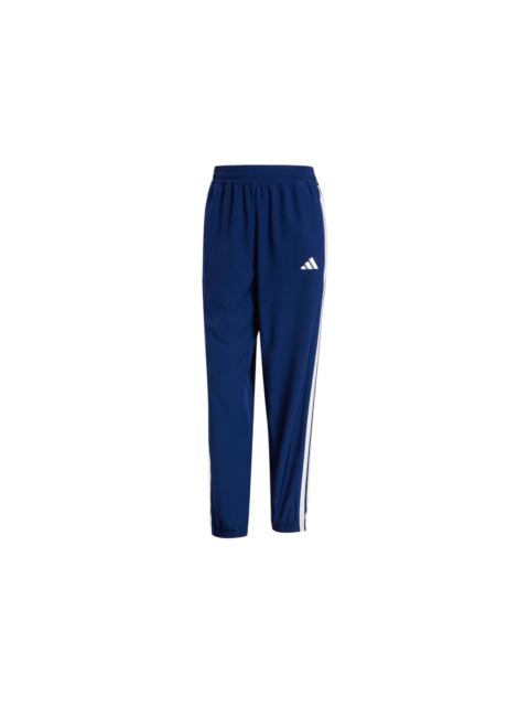 adidas Women's Train Essentials 3-Stripes Woven Pant Dark Blue/White