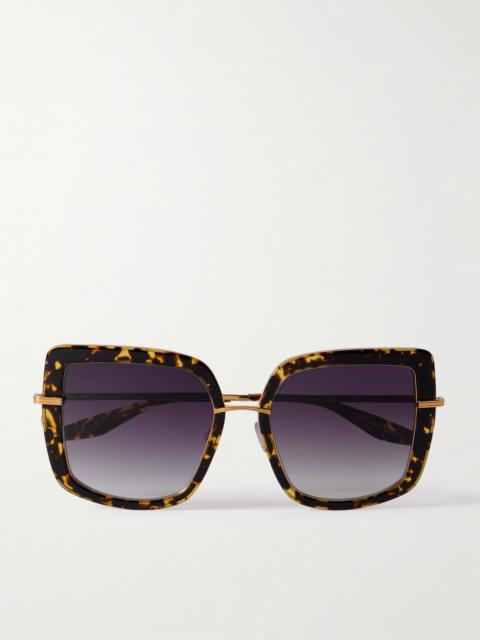 Margret Square-frame Tortoiseshell Acetate And Gold-tone Sunglasses