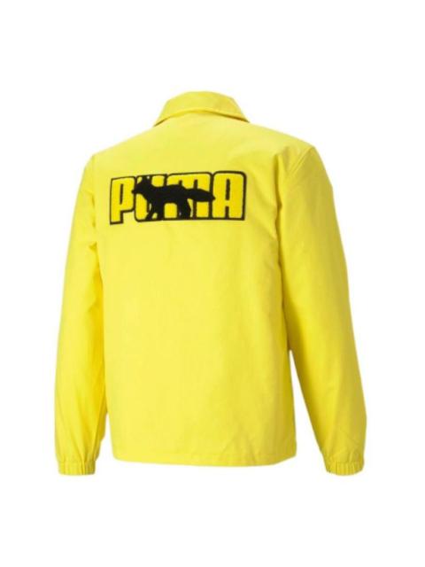 PUMA x Maison Kitsune Unisex Coach Jacket Yellow 530430-30