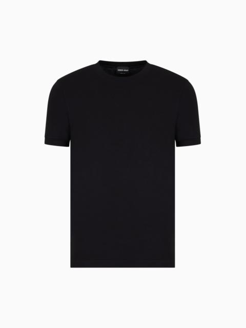 CREW-NECK SHORT-SLEEVED T-SHIRT IN STRETCH VISCOSE JERSEY