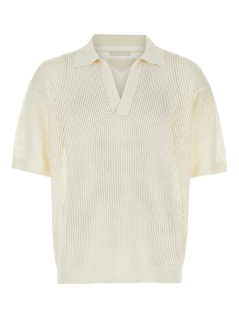 open-knit polo shirt