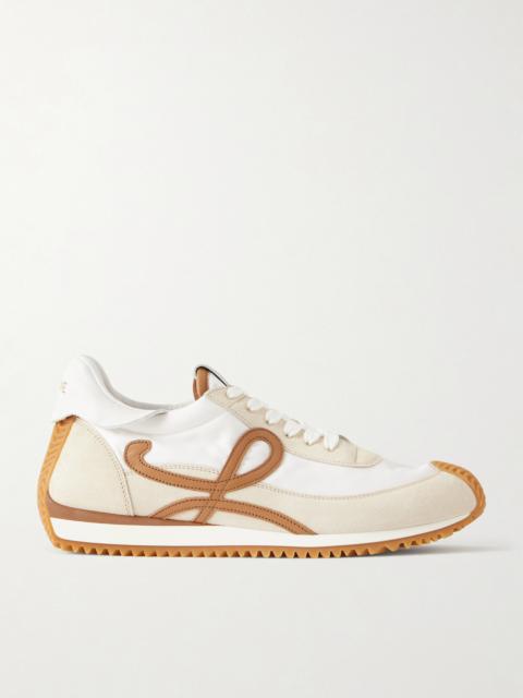 Flow Runner 2.0 Leather-trimmed Shell And Suede Sneakers