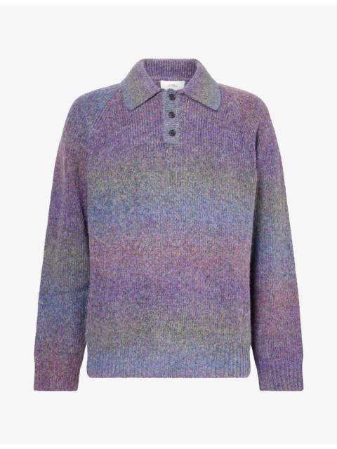 Gradient Polo Knit Woven Jumper