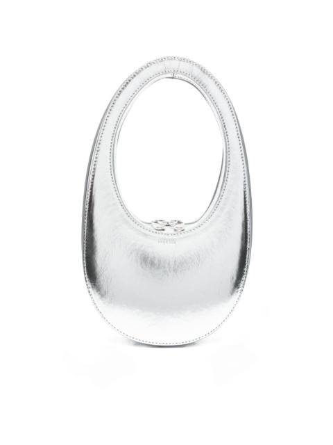 oval-frame leather shoulder bag