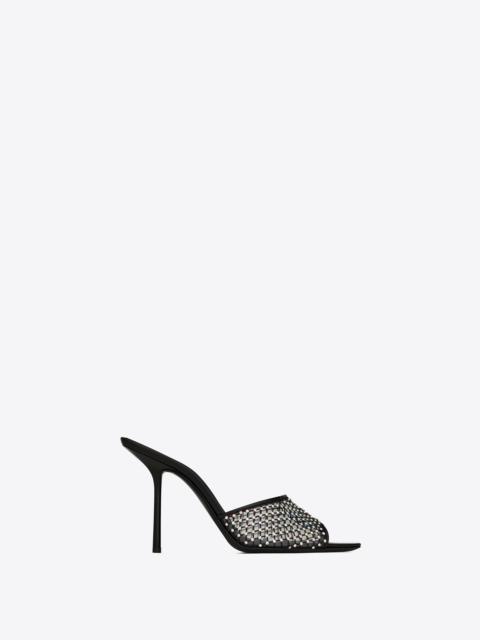 luz mules in mesh with rhinestones