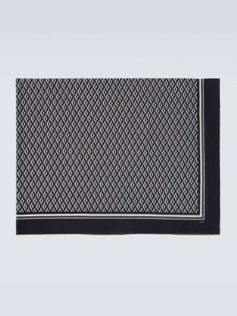 Printed cotton beach cover-up