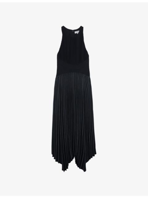 Rachel Pleated Sleeveless Woven Midi Dress