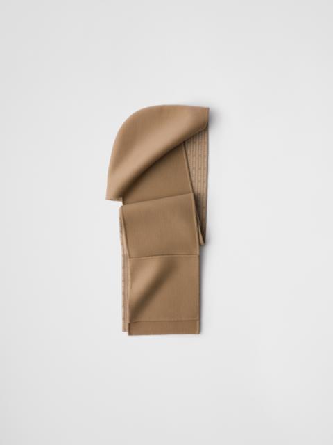 Double wool hooded scarf