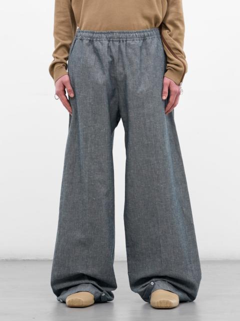 Indigo Paper Chambray Baggy Trousers