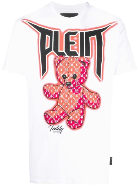 Spray-Effect teddy bear-print T-shirt